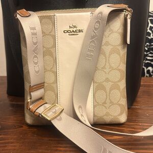 Coach mini Rowan crossbody. Light khaki.